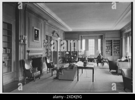 Silliman College, Yale University, New Haven, Connecticut. Bibliothek. Gottscho-Schleisner Kollektion Stockfoto