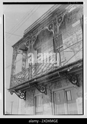 Charleston Eisenwerk Details, Charleston, South Carolina. Tauschen Sie St. Detail aus. Gottscho-Schleisner Kollektion Stockfoto