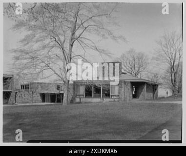 Wesleyan University, Middletown, Connecticut. Schlafsaal-Gruppe, näherer Blick auf das Loungegebäude. Gottscho-Schleisner Kollektion Stockfoto