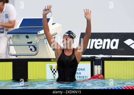 Roma, Italien. Juni 2024. Simona Quadarella (ITA) während des 60. Trofeo Settecolli im Foro Italico in Rom, Italien Sonntag, 23. Juni 2024. Sport - Schwimmen. (Foto: Gian Mattia D'Alberto/LaPresse) Credit: LaPresse/Alamy Live News Stockfoto