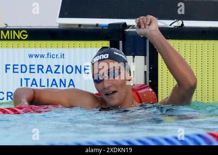 Roma, Italien. Juni 2024. Simona Quadarella (ITA) während des 60. Trofeo Settecolli im Foro Italico in Rom, Italien Sonntag, 23. Juni 2024. Sport - Schwimmen. (Foto: Gian Mattia D'Alberto/LaPresse) Credit: LaPresse/Alamy Live News Stockfoto