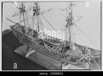 Seamen's Bank for Saving Ship Models, 74 Wall St., New York City. Klapperschlange, Decksblick I. Gottscho-Schleisner-Sammlung Stockfoto