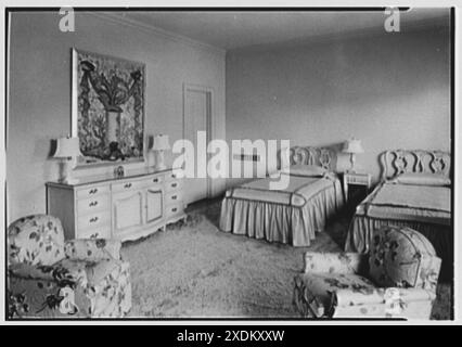 Sidney Vere-Smith, Residenz 1440 S. Ocean Blvd., Palm Beach, Florida. Schlafzimmer der Tochter. Gottscho-Schleisner Kollektion Stockfoto