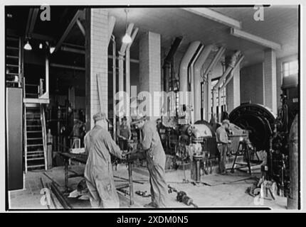 Schaefer Brewing Co., Kent Ave., Brooklyn, New York. Zusätzliche Ausstattung für den Innenraum des Kraftwerks. Gottscho-Schleisner Kollektion Stockfoto