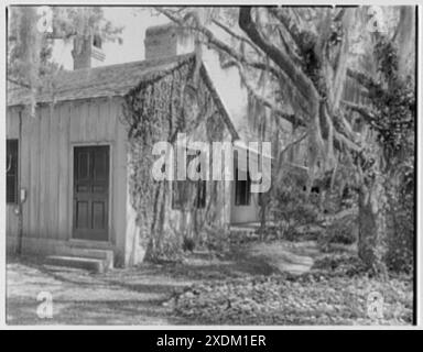 Mrs. Reynolds Bagley, Musgrove Plantation, Residenz auf St. Simons Island, Georgia. Kleines Haus. Gottscho-Schleisner Kollektion Stockfoto