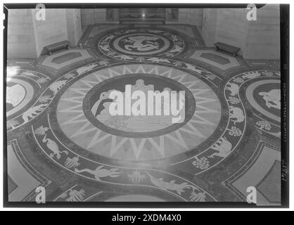 Nebraska State Capitol, Lincoln, Nebraska. Rotunde, Boden von oben. Gottscho-Schleisner Kollektion Stockfoto