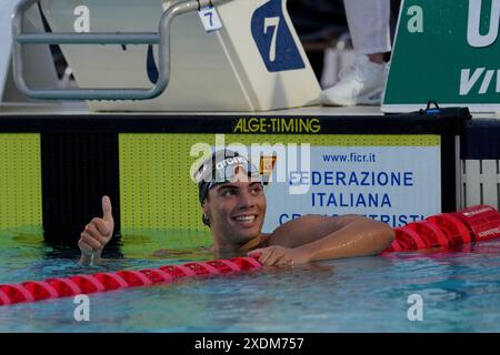 Roma, Italien. Juni 2024. Luca de Tullio ( ITA ) während des 60. Trofeo Settecolli im Foro Italico in Rom, Italien Sonntag, 23. Juni 2024. Sport - Schwimmen. (Foto: Gian Mattia D'Alberto/LaPresse) Credit: LaPresse/Alamy Live News Stockfoto