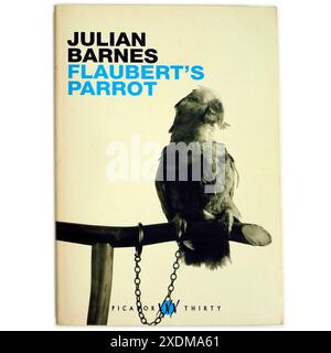 Julian Barnes - Flauberts Papagei - gebrauchtes Buchcover. Studio eingerichtet. Booker Prize in der engeren Wahl -1984 Stockfoto