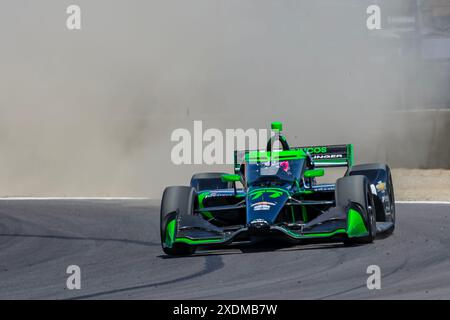 Salinas, CA, USA. Juni 2024. ROMAIN GROSJEAN (77) aus Genf, Schweiz, betreibt für den Firestone Grand Prix von Monterey auf dem WeatherTech Raceway Laguna Seca in Salinas, CA. (Bild: © Walter G. Arce Sr./ASP via ZUMA Press Wire) NUR REDAKTIONELLE VERWENDUNG! Nicht für kommerzielle ZWECKE! Stockfoto