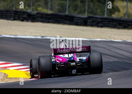 Salinas, CA, USA. Juni 2024. DAVID MALUKAS (66) aus Chicago, Illinois, übt für den Firestone Grand Prix von Monterey auf dem WeatherTech Raceway Laguna Seca in Salinas, CA. (Bildausweis: © Walter G. Arce Sr./ASP Via ZUMA Press Wire) NUR REDAKTIONELLE VERWENDUNG! Nicht für kommerzielle ZWECKE! Stockfoto