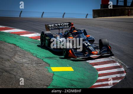 Salinas, CA, USA. Juni 2024. SANTINO FERRUCCI (14) aus Woodbury, Connecticut, übt NUR REDAKTIONELLE VERWENDUNG für den Firestone Grand Prix von Monterey auf dem WeatherTech Raceway Laguna Seca in Salinas, CA. (Foto: © Walter G. Arce Sr./ASP Via ZUMA Press Wire)! Nicht für kommerzielle ZWECKE! Stockfoto