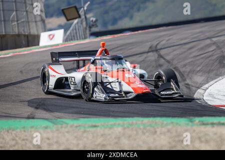 Salinas, CA, USA. Juni 2024. LUCA GHIOTTO (R) (51) aus Arzignano, Italien übt NUR REDAKTIONELLE VERWENDUNG für den Firestone Grand Prix von Monterey auf dem WeatherTech Raceway Laguna Seca in Salinas, CA. (Kreditbild: © Walter G. Arce Sr./ASP Via ZUMA Press Wire)! Nicht für kommerzielle ZWECKE! Stockfoto