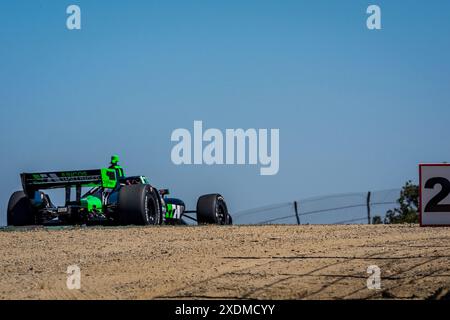 Salinas, CA, USA. Juni 2024. ROMAIN GROSJEAN (77) aus Genf, Schweiz, betreibt für den Firestone Grand Prix von Monterey auf dem WeatherTech Raceway Laguna Seca in Salinas, CA. (Bild: © Walter G. Arce Sr./ASP via ZUMA Press Wire) NUR REDAKTIONELLE VERWENDUNG! Nicht für kommerzielle ZWECKE! Stockfoto