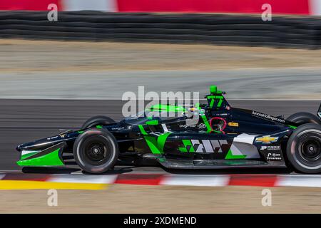 Salinas, CA, USA. Juni 2024. ROMAIN GROSJEAN (77) aus Genf, Schweiz, betreibt für den Firestone Grand Prix von Monterey auf dem WeatherTech Raceway Laguna Seca in Salinas, CA. (Bild: © Walter G. Arce Sr./ASP via ZUMA Press Wire) NUR REDAKTIONELLE VERWENDUNG! Nicht für kommerzielle ZWECKE! Stockfoto