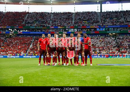 Team der Schweiz beim Spiel der UEFA Euro 2024 zwischen den Nationalmannschaften der Schweiz und Deutschland im Deutschen Bank Park, Frankfurt (Mac Stockfoto