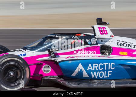 Salinas, CA, USA. Juni 2024. DAVID MALUKAS (66) aus Chicago, Illinois, übt für den Firestone Grand Prix von Monterey auf dem WeatherTech Raceway Laguna Seca in Salinas, CA. (Bildausweis: © Walter G. Arce Sr./ASP Via ZUMA Press Wire) NUR REDAKTIONELLE VERWENDUNG! Nicht für kommerzielle ZWECKE! Stockfoto