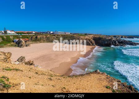 Strand Praia Grande Porto Covo Portugal westliche Alentejo atlantikküste in der Nähe von Sines Costa Vicentina Stockfoto