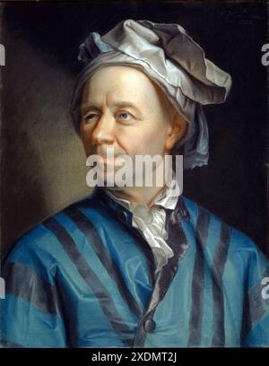 Leonhard Euler (1707–1783) Schweizer Mathematiker und Physiker. Porträt von Jakob Emanuel Handmann, 1753 Stockfoto