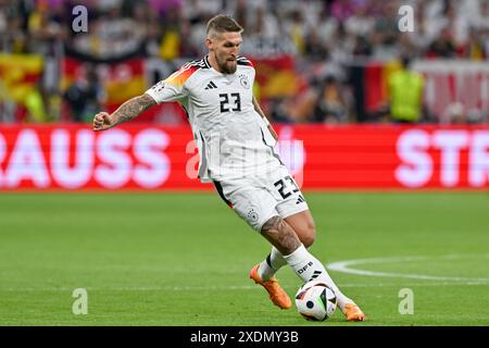 Frankfurt, Deutschland. Juni 2024. Robert Andrich (23) aus Deutschland, dargestellt während eines Fußballspiels zwischen den Nationalmannschaften der Schweiz und Deutschland am dritten Spieltag in Gruppe A in der Gruppenphase des UEFA Euro 2024 Turniers, am Sonntag, den 23. Juni 2024 in Frankfurt. Quelle: Sportpix/Alamy Live News Stockfoto