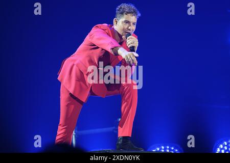 Madrid, Spanien. Juni 2024. Sänger David Bisbal tritt während des Tour Volare 2024 Konzerts im Wizcenter in Madrid auf, 23. Juni 2024, Spanien Credit: SIPA USA/Alamy Live News Stockfoto