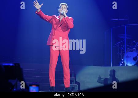 Madrid, Spanien. Juni 2024. Sänger David Bisbal tritt während des Tour Volare 2024 Konzerts im Wizcenter in Madrid auf, 23. Juni 2024, Spanien Credit: SIPA USA/Alamy Live News Stockfoto