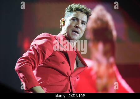 Madrid, Spanien. Juni 2024. Sänger David Bisbal tritt während des Tour Volare 2024 Konzerts im Wizcenter in Madrid auf, 23. Juni 2024, Spanien Credit: SIPA USA/Alamy Live News Stockfoto