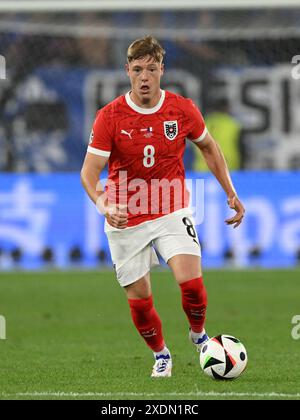 DÜSSELDORF - Alexander Prass aus Österreich beim Gruppenspiel der UEFA EURO 2024 zwischen Österreich und Frankreich in der Esprit Arena am 17. Juni 2024 in Düsseldorf. ANP | Hollandse Hoogte | Gerrit van Keulen Stockfoto