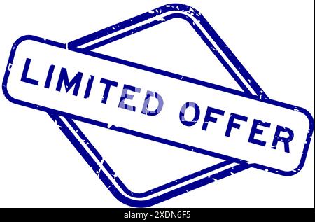 Grunge Blue limitiertes Wort Gummisiegelstempel auf weißem Hintergrund Stock Vektor