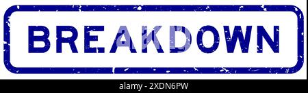 Quadratischer Gummisiegelstempel mit grunge blauem Durchbruchwort auf weißem Hintergrund Stock Vektor