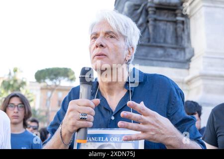 Rom, Italien. Juni 2024. Pietro Orlandi während des Sitzes für Emanuela Orlandi auf der Piazza Cavour in Rom (Bild: © Matteo Nardone/Pacific Press via ZUMA Press Wire) NUR ZUR REDAKTIONELLEN VERWENDUNG! Nicht für kommerzielle ZWECKE! Stockfoto