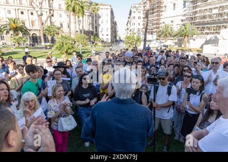 Rom, Italien. Juni 2024. Pietro Orlandi während des Sitzes für Emanuela Orlandi auf der Piazza Cavour in Rom (Bild: © Matteo Nardone/Pacific Press via ZUMA Press Wire) NUR ZUR REDAKTIONELLEN VERWENDUNG! Nicht für kommerzielle ZWECKE! Stockfoto