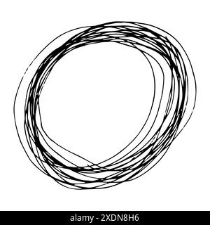 Skizzieren Sie handgezeichnete Ellipsenform. Abstrakte Bleistift-Scribble-Zeichnung. Vektorabbildung. Stock Vektor