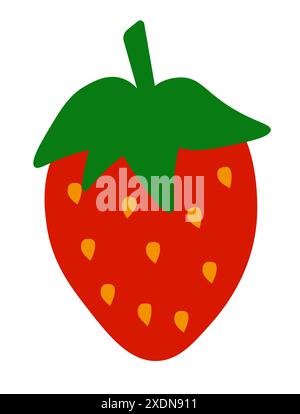 Einfaches Erdbeerelement. Beeren im Sommer. Illustration der Vektorabwicklung. Stock Vektor