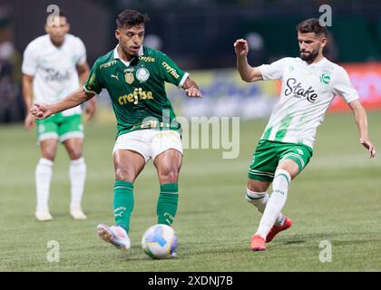 Sao Paulo, Brasilien. Juni 2024. Fußball - Brasilianische Meisterschaft - Palmeiras vs. Juventude - RS - Allianz Parque, São Paulo, Brasilien - 23. Juni 2024. Spielt während des Spiels. Kredit: Vilmar Bannach/Alamy Kredit: Vilmar Bannach/Alamy Live News Stockfoto