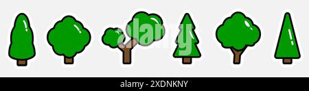 Symbol für Baumgruppe. Vektorabbildung in abgewickelter Form. Stock Vektor