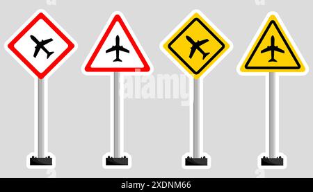 Abbildung: Airport Ahead-Schild. Vektordesign. Stock Vektor