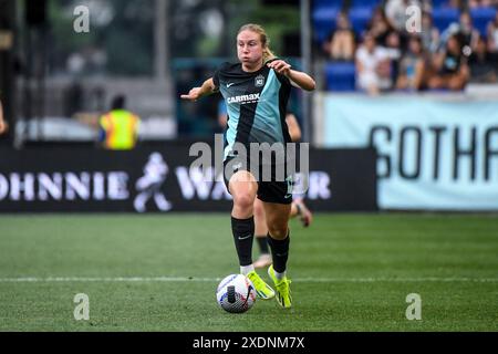 Harrison, Usa. Juni 2024. Harrison, USA, 13. Juni 2024: Delanie Sheehan (17 Gotham FC) während des Spiels zwischen Gotham FC und Washington Spirit in der Red Bull Arena in Harrison, NJ, USA (NUR REDAKTIONELLE VERWENDUNG). (Rebekah Wynkoop/SPP) Credit: SPP Sport Press Photo. /Alamy Live News Stockfoto