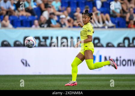 Harrison, Usa. Juni 2024. Harrison, USA, 13. Juni 2024: Croix Bethune (7 Washington Spirit) während des Spiels zwischen Gotham FC und Washington Spirit in der Red Bull Arena in Harrison, NJ, USA (NUR REDAKTIONELLE VERWENDUNG). (Rebekah Wynkoop/SPP) Credit: SPP Sport Press Photo. /Alamy Live News Stockfoto