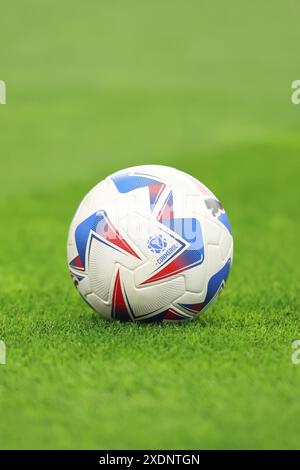 ARLINGTON, Texas - 23. JUNI: Offizieller Ball des Spiels zwischen den USA und Bolivien als Teil der Gruppe C der CONMEBOL Copa America 2024 im AT&T Stadium am 23. Juni 2024 in Arlington, USA. (Foto: Alejandro Salazar/PxImages) Stockfoto