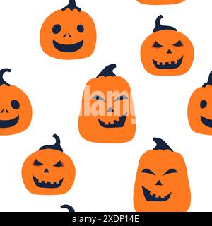 Halloween Kürbisse Nahtlose Muster Vektor Stock Vektor