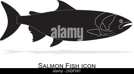 Fisch-Symbol Lachsfisch-Symbol Stock Vektor