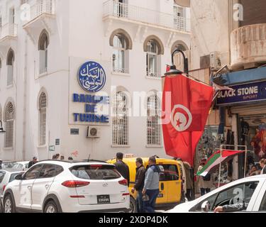 Tunis, Tunesien. Mai 2024. Filiale der Banque de Tunisie im Zentrum von Tunis, der Hauptstadt Tunesiens in Nordafrika Credit: SOPA Images Limited/Alamy Live News Stockfoto