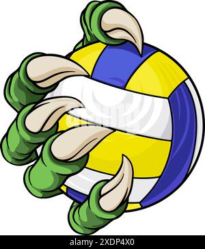 Claw Softball Baseball Ball Dragon Monster Hand Stock Vektor