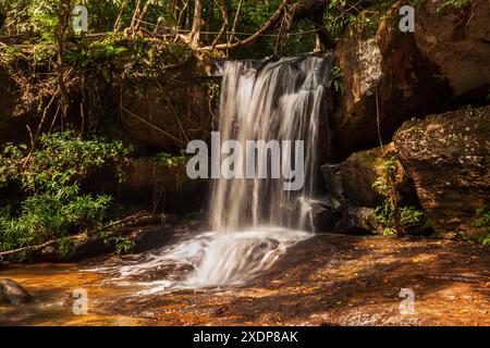 Wasserfall am Fluss der Thousand Lingas im Phnom Kulen Nationalpark, Provinz Siem Reap, Kambodscha. Stockfoto