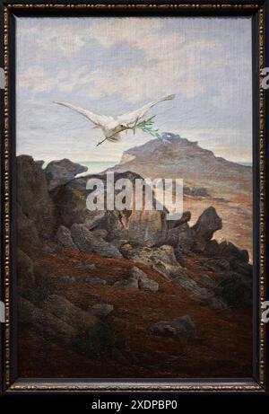 Ludovic Napoléon Lepic (1839-1889), Le déluge (die große Flut), Panneau de triptyque 2, 1874, Ausstellung im Museum, Paris 1874 erfinden Impressi Stockfoto