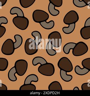 Vektor-isolierte Illustration des Musters mit Buttercup Pilzen. Stock Vektor