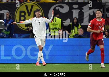 23. Juni 2024, Hessen, Frankfurt/Main: Fußball: Europameisterschaft, Schweiz - Deutschland, Vorrunde, Gruppe A, Spieltag 3, Frankfurt Arena, Deutschlands Kai Havertz. Foto: Federico Gambarini/dpa Stockfoto