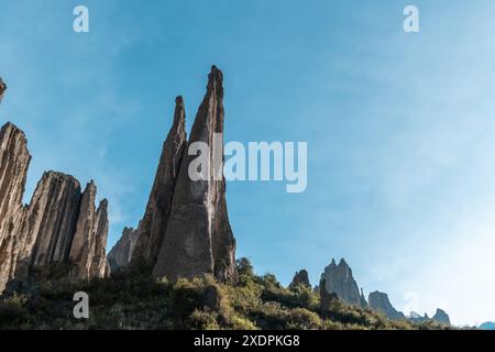 Tal der Animas in La Paz Bolivien mit seinen Felsen Stockfoto