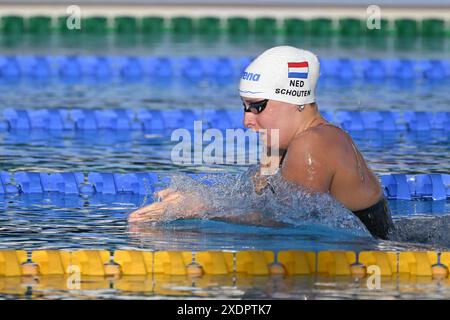 Rom, Italien. Juni 2024. Foro Italico, Roma, Italien - SCHOUTEN TEs 200 Brustschlag während des Settecolli Olympic Qualifying Schwimmen Tag 3, 23. Juni 2024 (Foto: Roberto Ramaccia/SIPA USA) Credit: SIPA USA/Alamy Live News Stockfoto