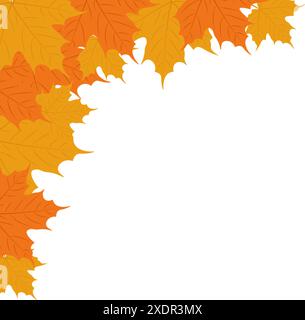 Herbsthintergrund. Ahorn verlässt Rahmen. Vorlage für Herbstbanner, Poster, Karte oder Werbung. Vektorillustration Stock Vektor